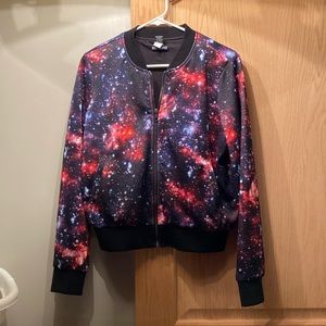 An excellent condition galaxy print bomber